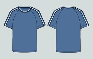 Blue soccer jersey template, front and back vector