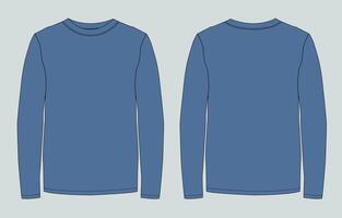 Blue long sleeve t - shirt template vector