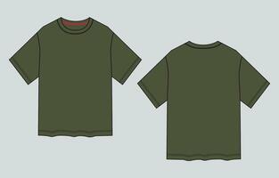 Two green t - shirts on a gray background vector