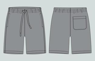 A pair of shorts with pockets and a drawstring vector
