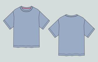 A blue t - shirt with a red stripe on the front vector