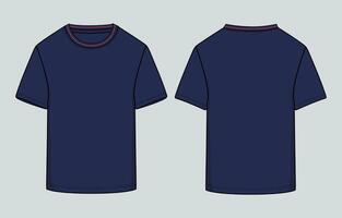 Two blue t - shirts with red trims vector