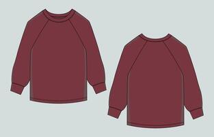 A pair of maroon sweatshirts, one with a long sleeve and the other with a vector