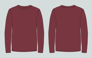 A long sleeve shirt with a dark maroon color vector