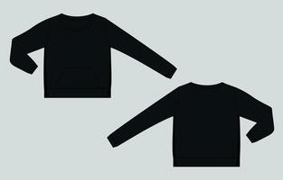 Black sweatshirt with pocket template vector
