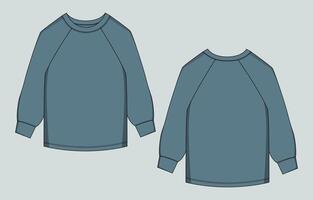 A drawing of a sweatshirt with a long sleeve vector