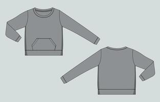 A drawing of a sweatshirt with a pocket vector