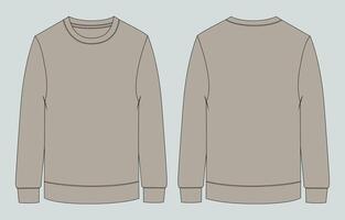 Sweater template blank template for men's sweatshirt vector