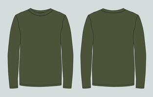 Two long - sleeved green shirts, one on the left and one on the right vector