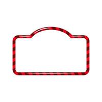 Candy cane shape. Red Christmas holiday frame for text. Sweet copy space banner. vector