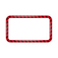 Candy cane rectangular shape frame. Red Christmas holiday frame for text. New Year copy space banner. vector