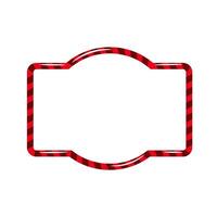 Retro Candy cane rectangular shape. Red Christmas holiday frame for text. Sweet copy space banner. vector