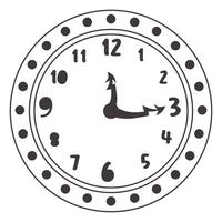 Circular wall clock line icon vector