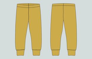 The pants are made of a yellow fabric vector