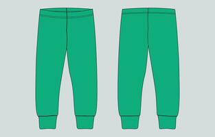 A pair of green pants with a zipper vector