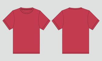 Red t - shirt template, front and back view vector