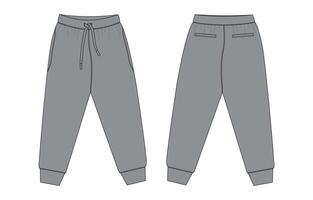 A pair of grey sweatpants with a zipper on the side vector