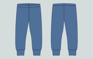 A pair of blue pants with a zipper on the side vector