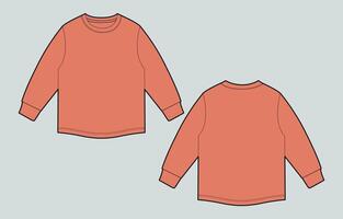 A pair of long - sleeved shirts, one in orange and one in black vector