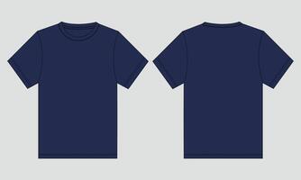 Two navy t - shirts on a gray background vector