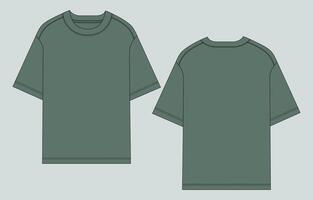Two green t - shirts on a gray background vector