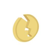 3D drawing Broken coin Deflation Illustration vector