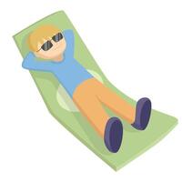 Man relaxing on money paper Financial Freedom Illustration vector