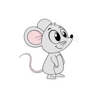 A cartoon mouse with a big head and a small body vector