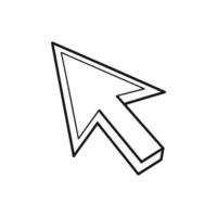 A black and white drawing of a mouse pointing to the left vector
