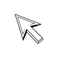 A black and white drawing of a arrow pointing down vector