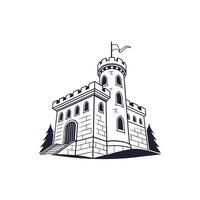 A castle with a flag vector