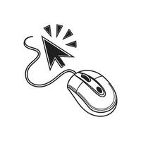 Mouse cursor icon in black and white style vector