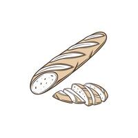 A loaf of bread and a slice of bread vector
