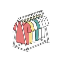 A rack with shirts hanging on it vector