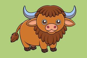 Adorable Buffalo Graphic For Web And Print , Premium Buffalo Illustration For All Creative Projects vector