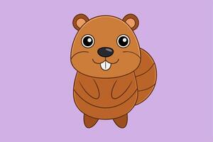 Adorable Beaver Graphic For Web And Print , Premium Beaver Illustration For All Creative Projects. This premium beaver illustration features a cute and playful design perfect for print materials vector