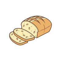 Sliced loaf of bread with nuts and seeds illustration vector