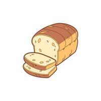 Sliced loaf of bread illustration isolated on white background vector