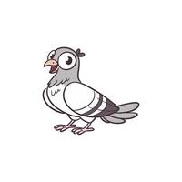 A cartoon pigeon with a big beak and a big eye vector