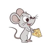 Mouse with cheese illustration vector
