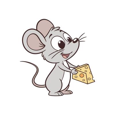 Mouse with cheese illustration