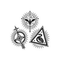 Three different symbols on a white background vector