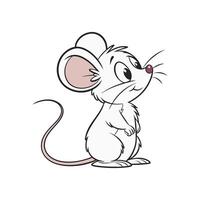 A cartoon mouse with a big nose and a white background vector