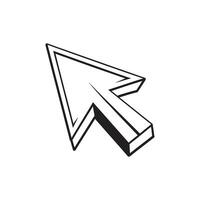 A black and white drawing of a arrow pointing down vector