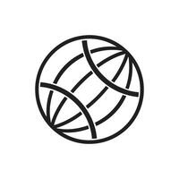 A black and white globe icon on a white background vector