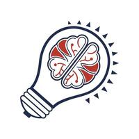 A light bulb with a brain inside vector