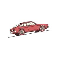 A red car is shown in a flat style vector