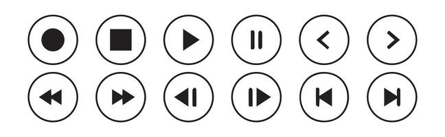 Media player icon set. audio player buttons collection. vector