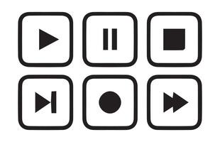 Set of media player button icons.Play and pause buttons vector