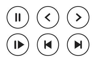 Arrows, audio player,player button set icon symbol. vector